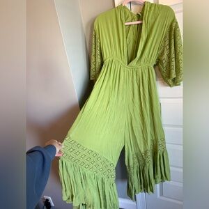 HYFVE Lime Green Lace Jumpsuit